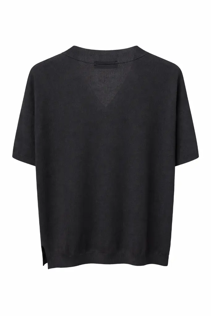 Strickpulli V-Ausschnitt schwarz-Ghost-Back.webp