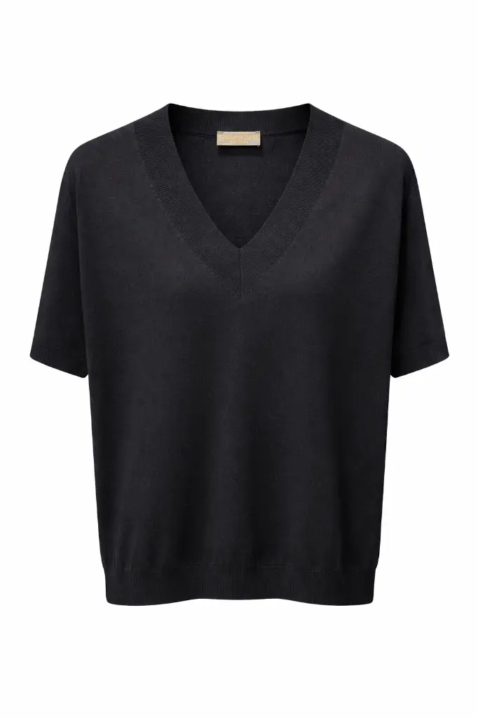 Strickpulli V-Ausschnitt schwarz-Ghost-Front.webp