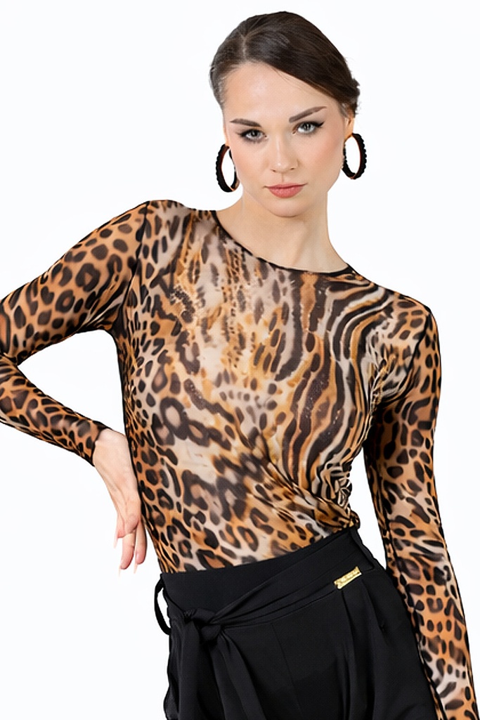 Damen Tanzshirt MELLI animal-Front.jpg