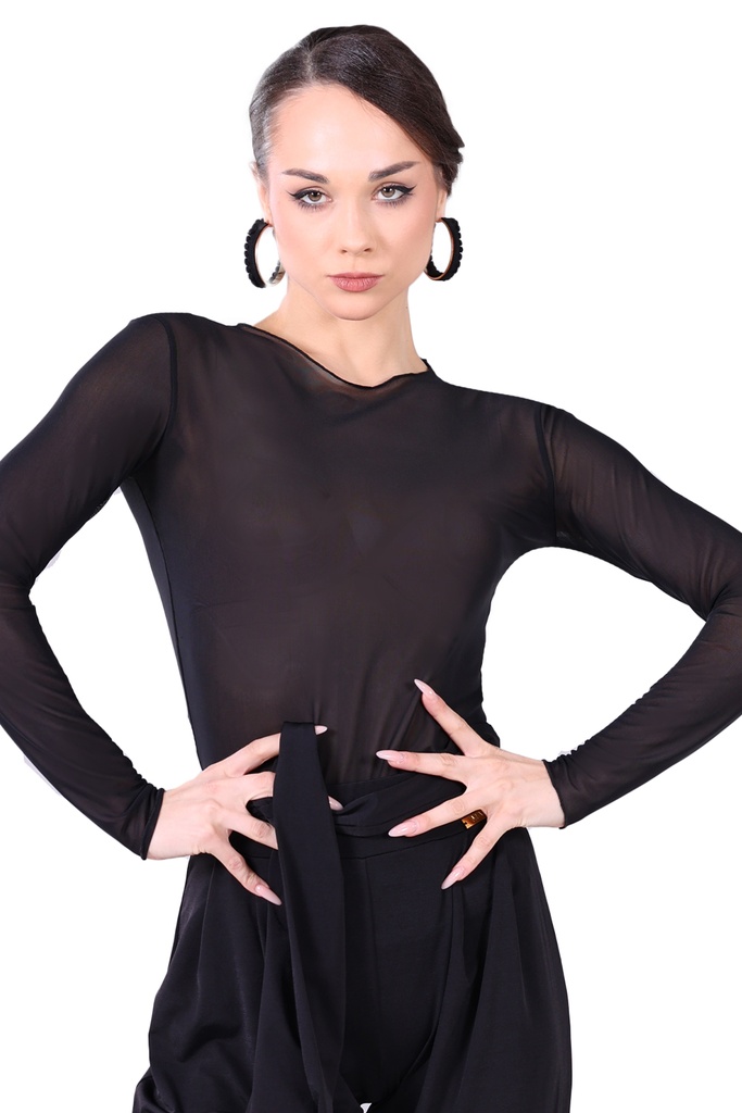 Damen Tanzshirt MELLI schwarz-Front.jpg