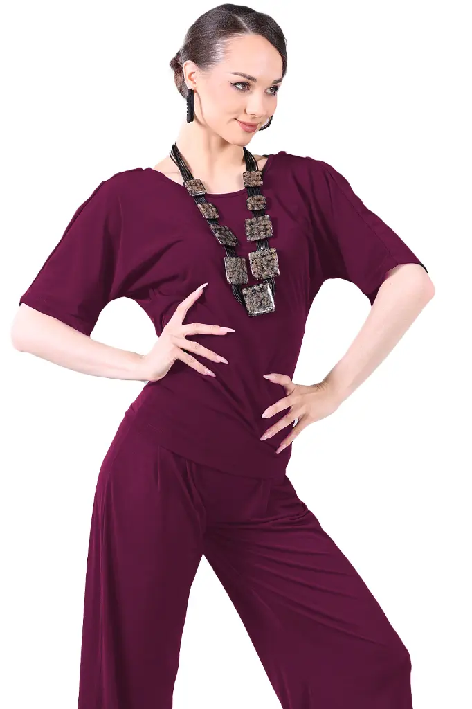 Damen Tanzshirt ANASTASIA burgund-Fashion.webp