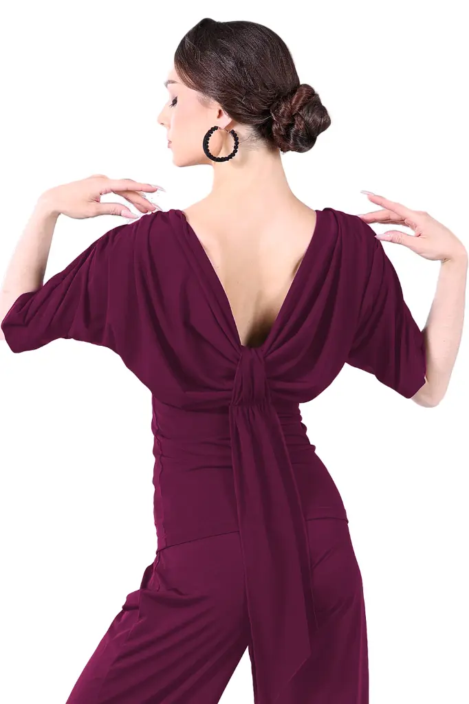 Damen Tanzshirt ANASTASIA burgund-Back.webp