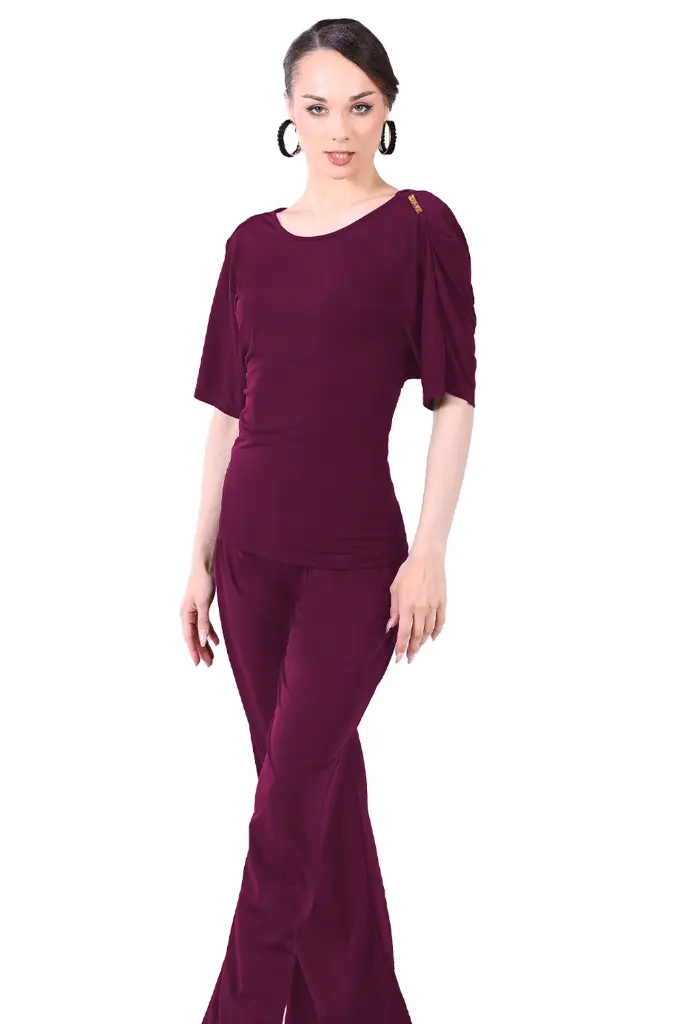 Damen Tanzshirt ANASTASIA burgund-Gesamt.webp