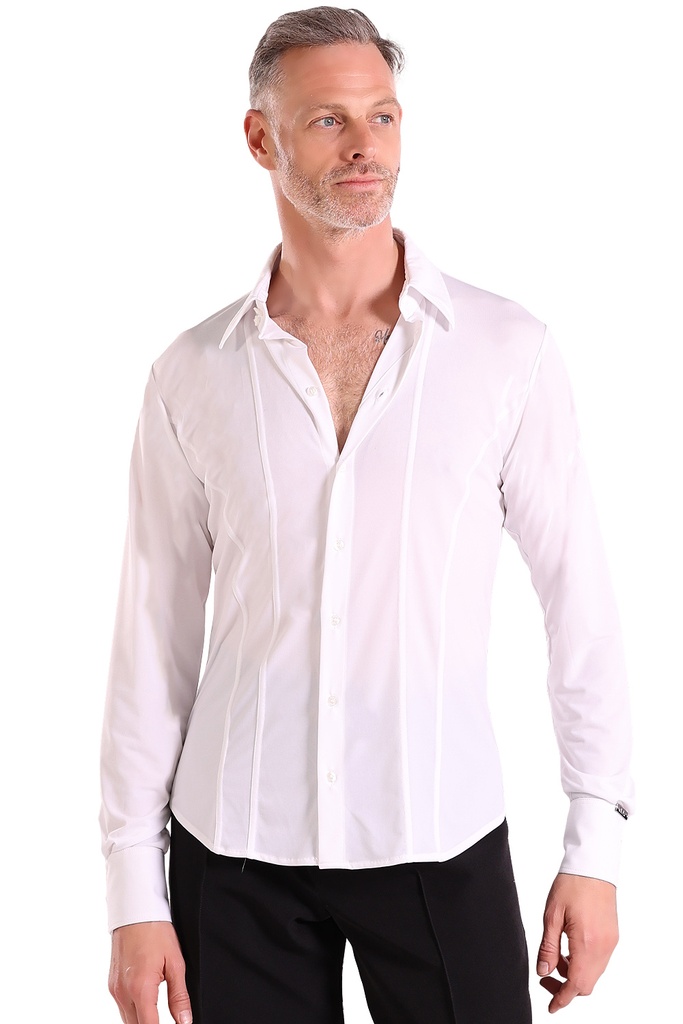 Men's dance shirt  "FRANCO" white