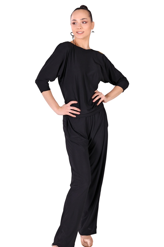 Damen Tanzshirt mit Wasserfall und ¾ Arm "GINA"