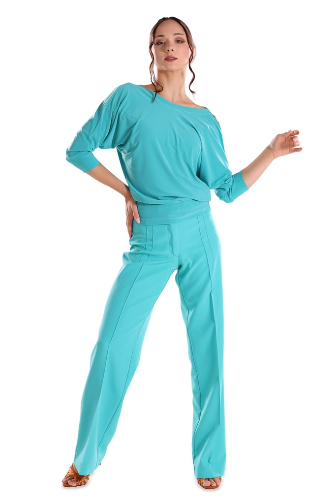 Damen Tanzhose mit Biese "LIZA" lagune