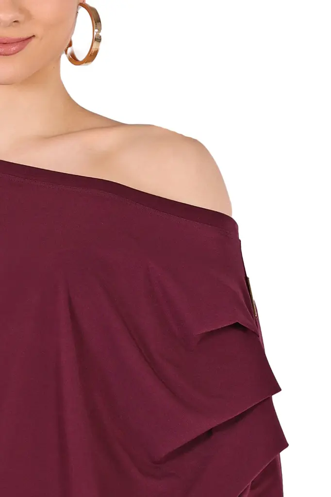 Damen Tanzshirt SARA Burgund–Detail.webp