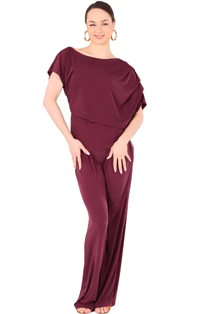 Damen Tanzshirt SARA Burgund – Gesamt.webp