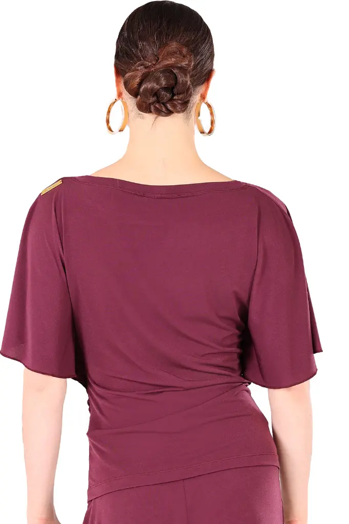 Damen Tanzshirt ANABELLA Burgund-Hinten.webp