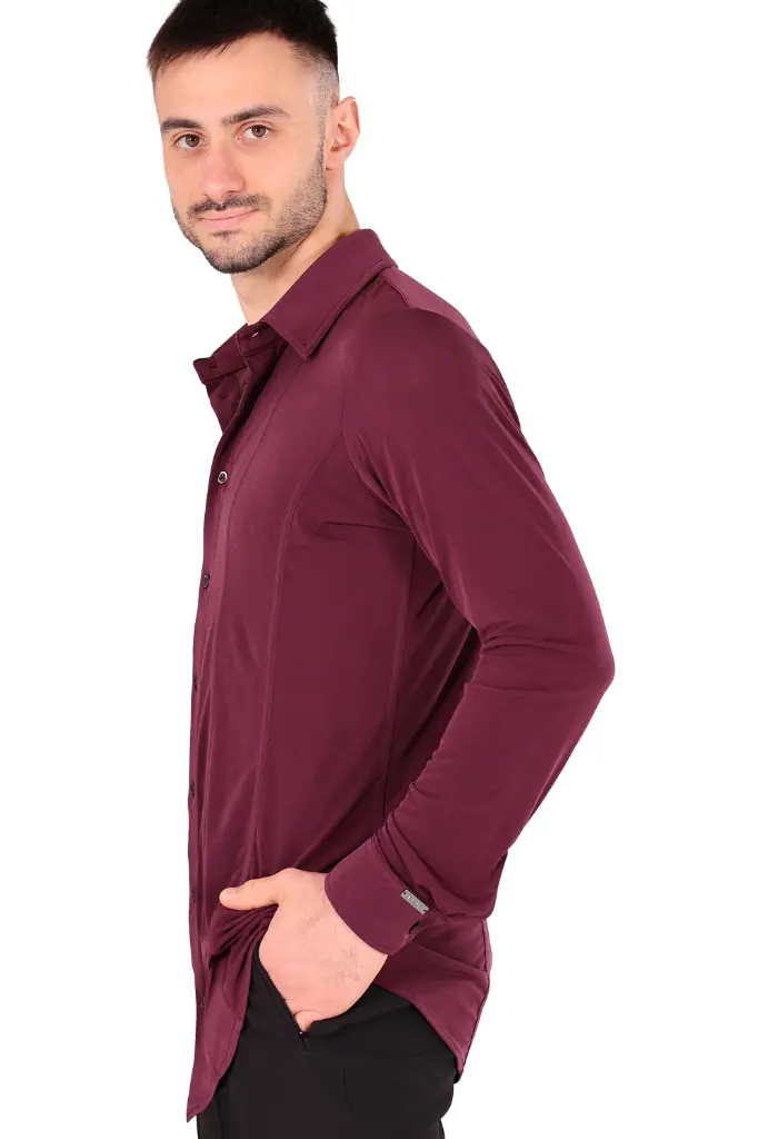Herren Tanzhemd FRANCO Burgund – Seite.webp