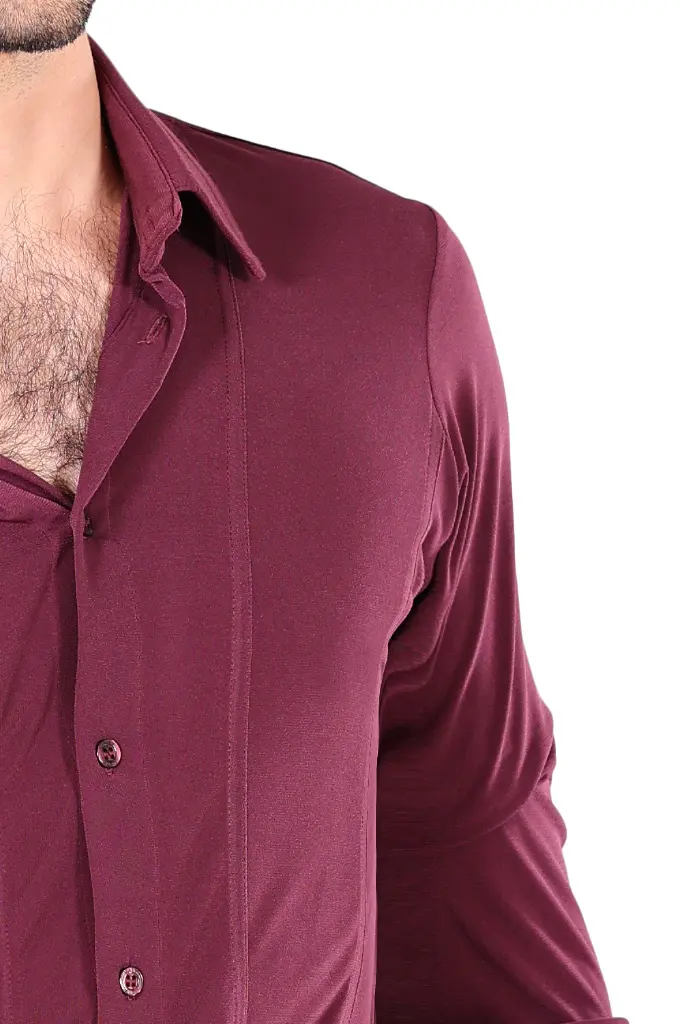 Herren Tanzhemd FRANCO Burgund – Detail.webp