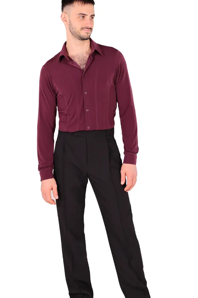 Herren Tanzhemd FRANCO Burgund – Gesamt.webp