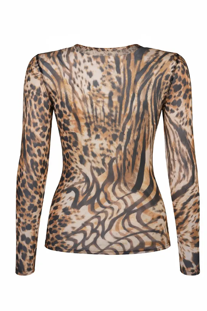 Damen Tanzshirt MELLI animal – Ghost-Front.webp