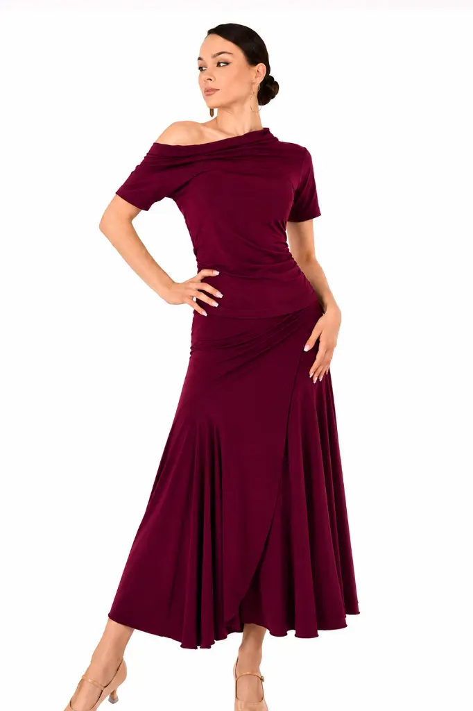 Damen Tanzshirt KATE burgund-Gesamt.webp