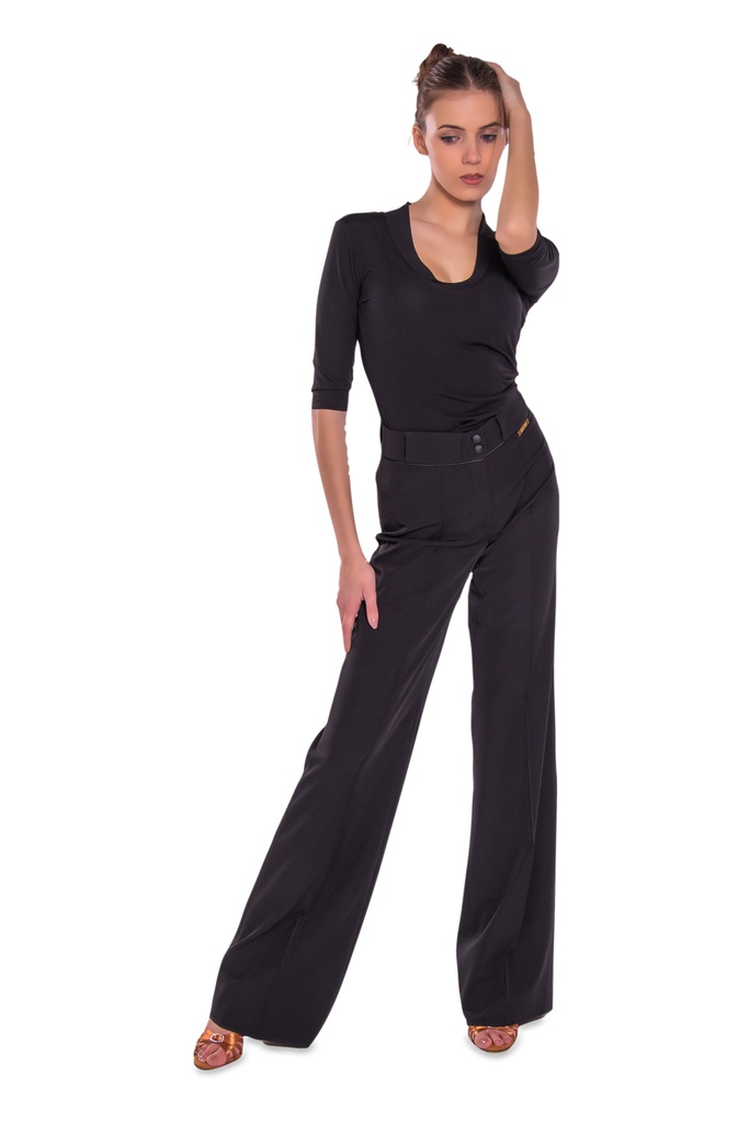 elegante Damen Tanzhose mit Gürtelschlaufen