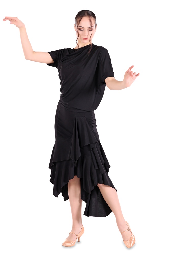 Diagonales Damen Tanzshirt "ANGELINA"