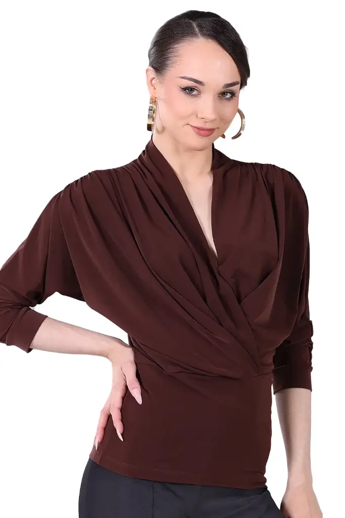 Ladies dance shirt "VANESSA" tobacco