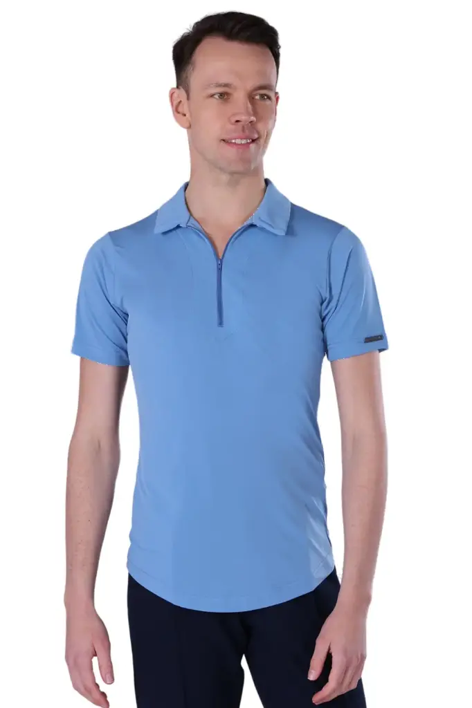 Short sleeve dance polo "ROBERTO" sky
