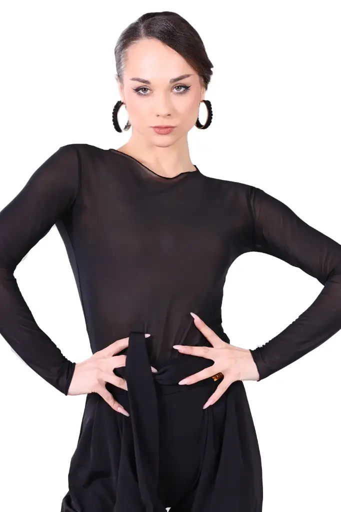Ladies Mesh-Danceshirt "MELLI" black