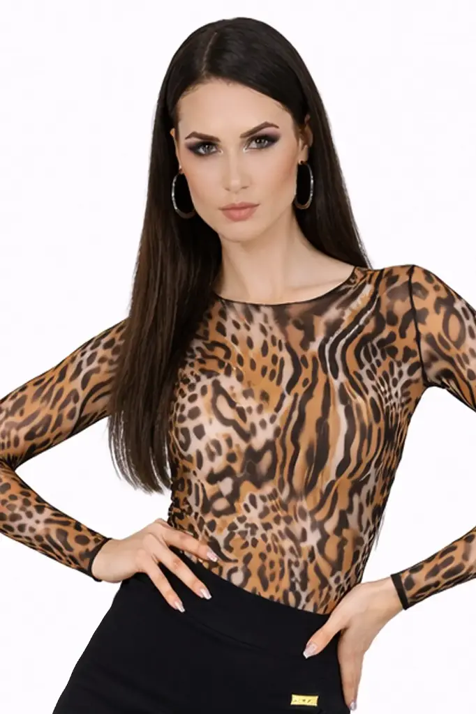 Damen Netz-Tanzshirt "MELLI" print