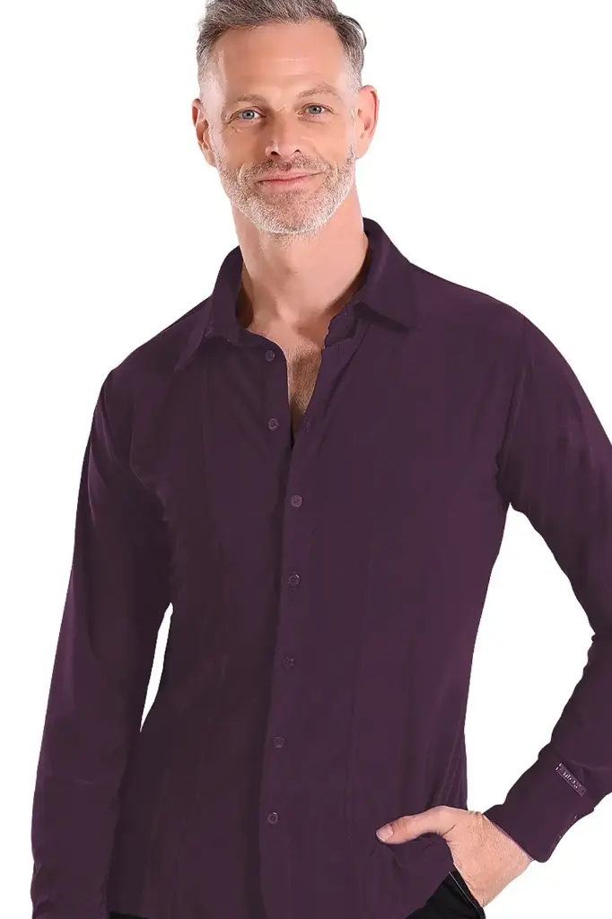 Herren Tanzhemd  "FRANCO" burgund