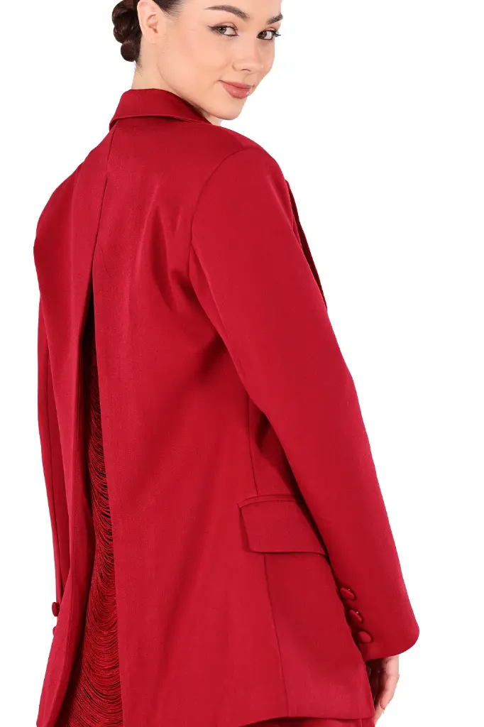 Damen Hosenanzug Fransen