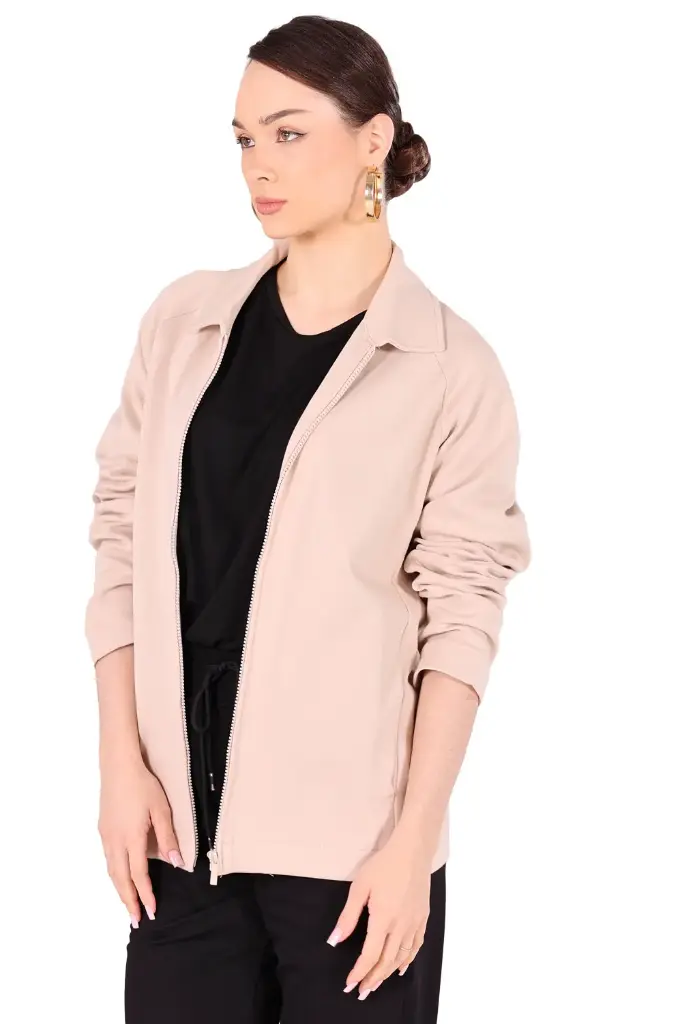 Trainingsjacke ZIP sand