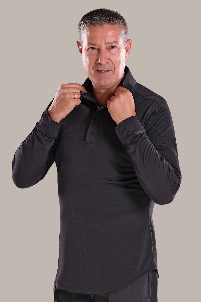 Herren Polo Tanzshirt "MARIO" schwarz