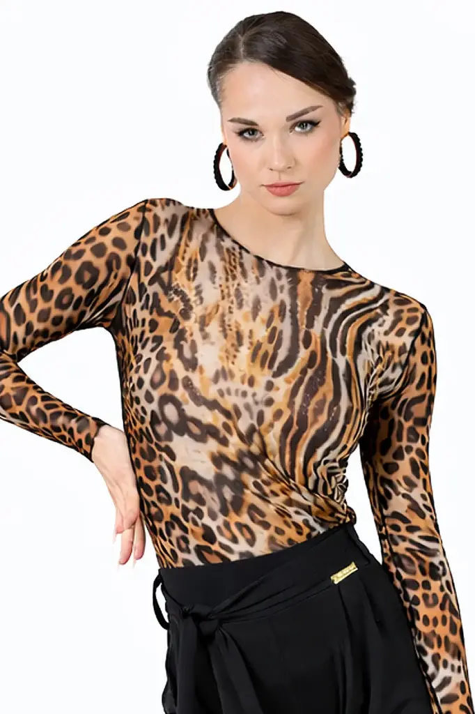 Damen Netz-Tanzshirt "MELLI" print