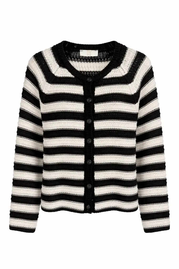 [PM261301scwe-8900] Cardigan black-beige