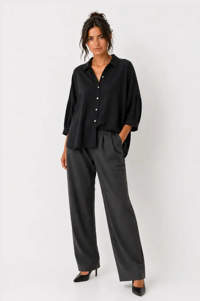 [PM261403MGRA-8900] Damenhose weit grau
