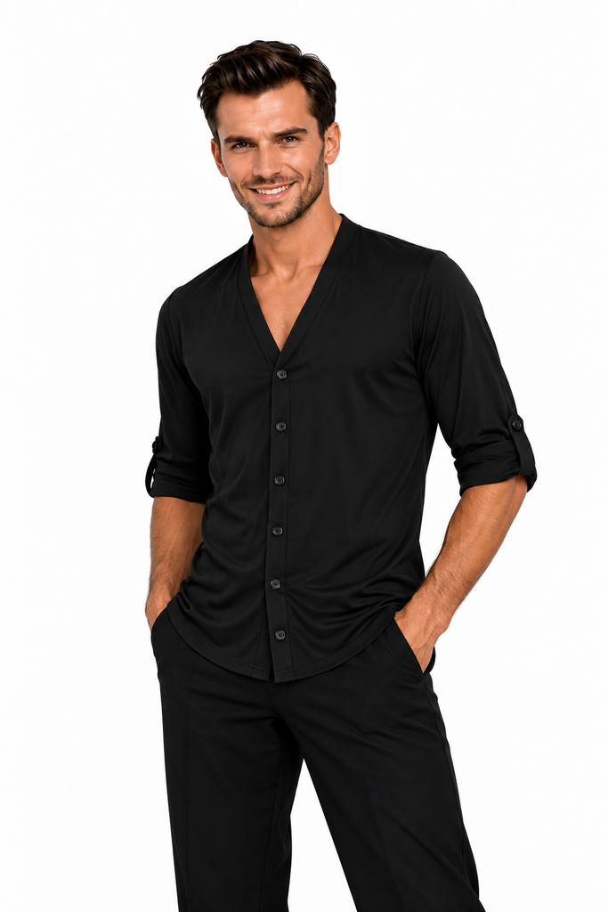 Herren Tanzhemd "RAY" schwarz