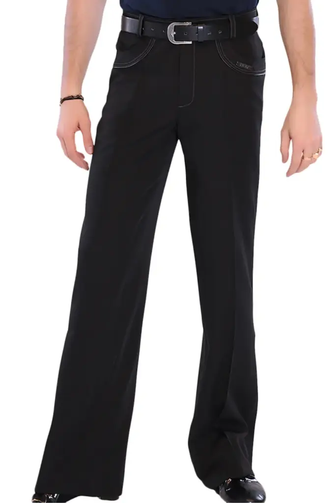 Dance sport pants with leather piping