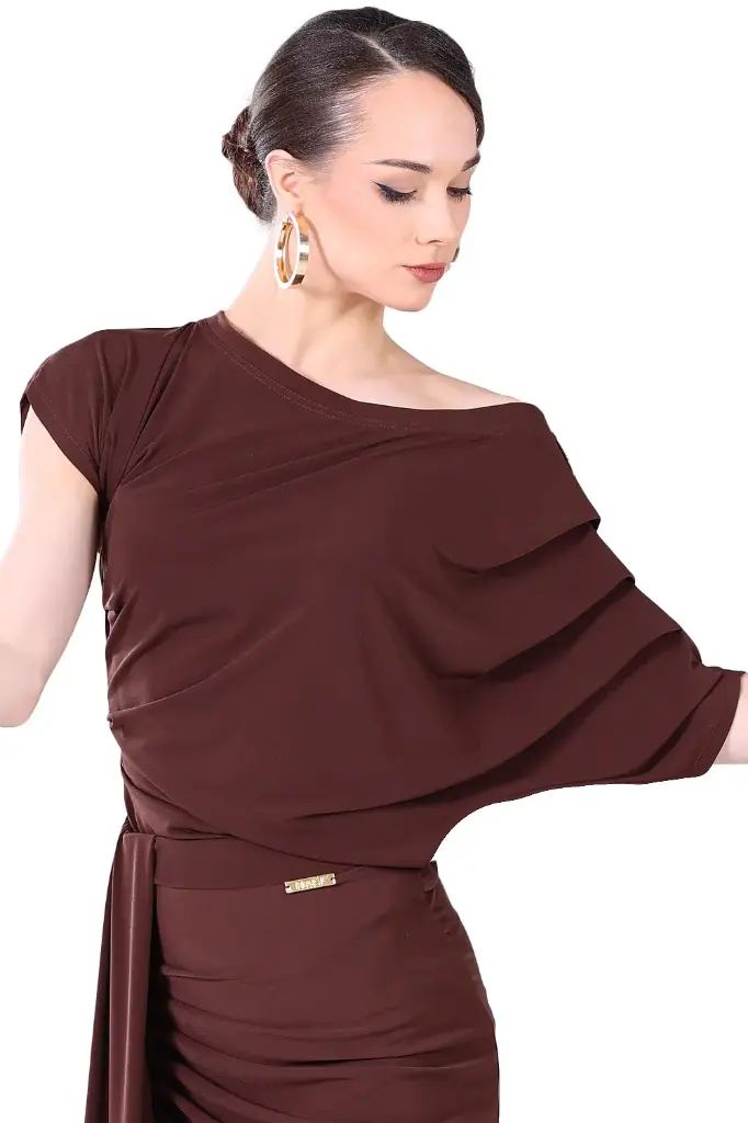 Ladies dance shirt "SARA" tabacco