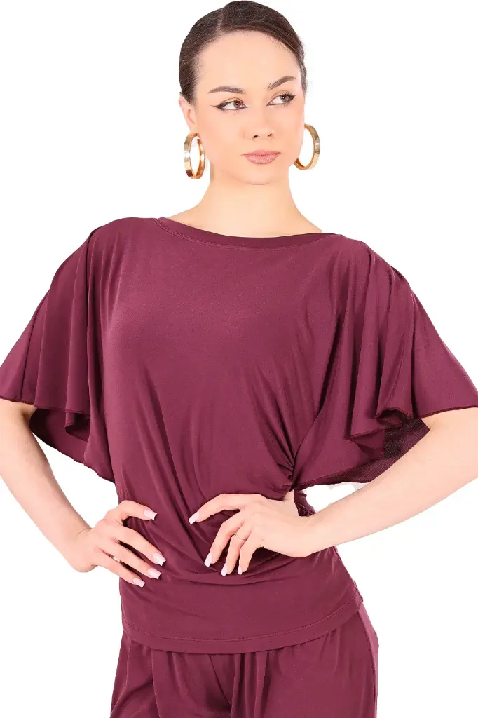 Ladies dance shirt "ANABELLA" burgundy