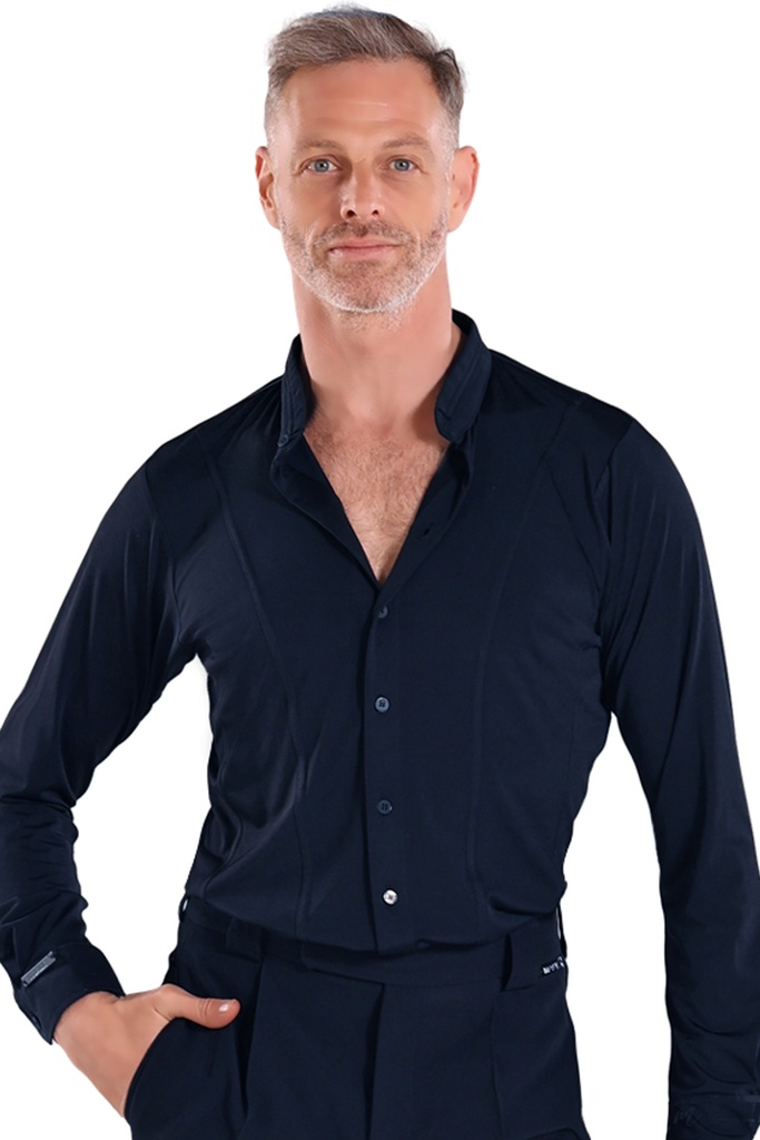 Herren Tanzhemd "LEONARDO" blau