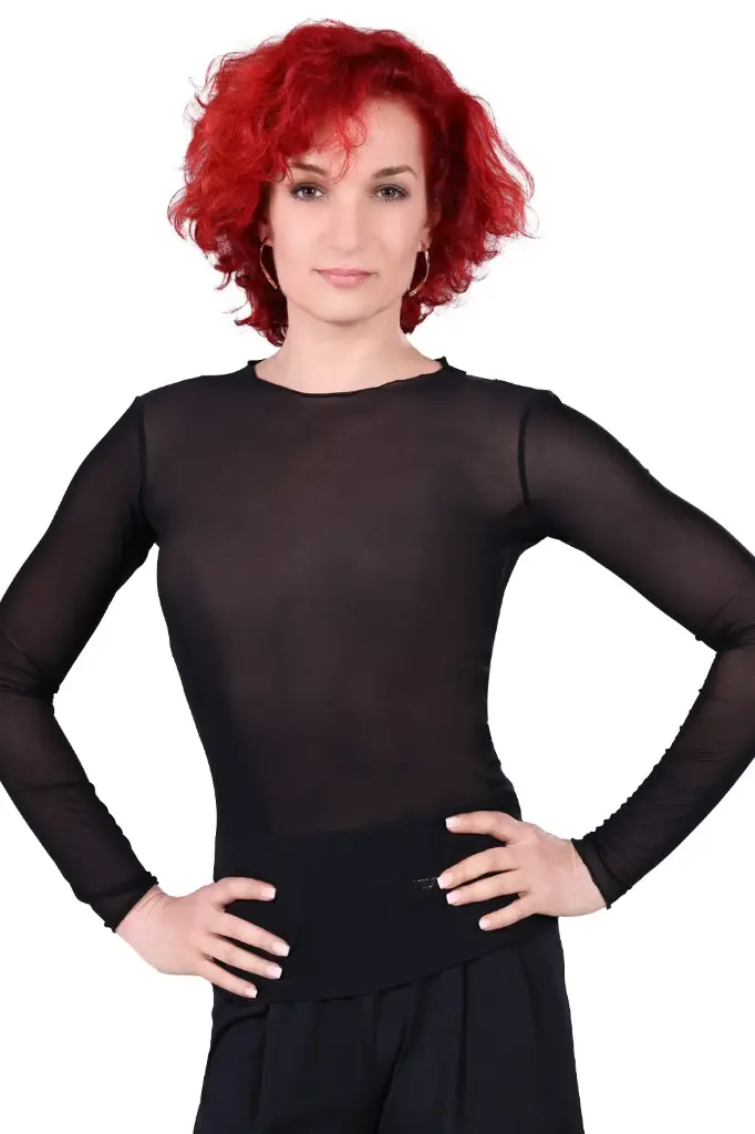 Damen Netz-Tanzshirt "MELLI" schwarz